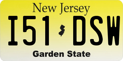 NJ license plate I51DSW