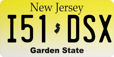 NJ license plate I51DSX