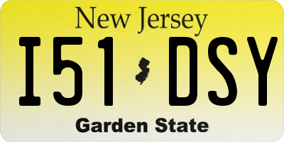 NJ license plate I51DSY