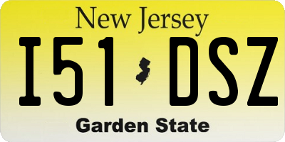 NJ license plate I51DSZ