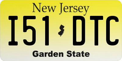 NJ license plate I51DTC