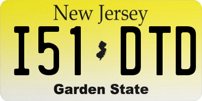 NJ license plate I51DTD