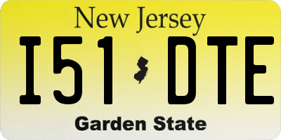 NJ license plate I51DTE