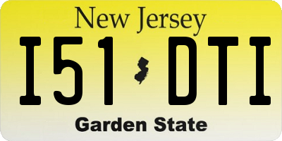 NJ license plate I51DTI