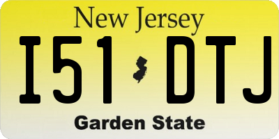 NJ license plate I51DTJ