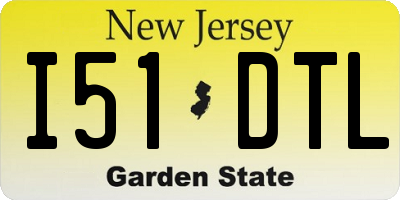 NJ license plate I51DTL