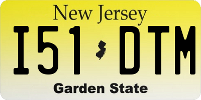NJ license plate I51DTM