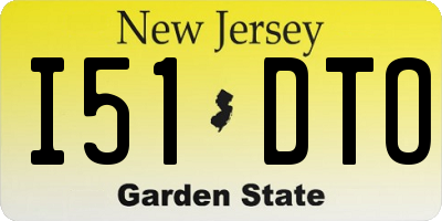 NJ license plate I51DTO