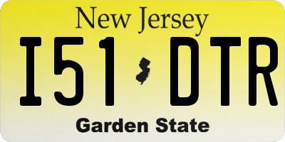 NJ license plate I51DTR