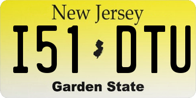 NJ license plate I51DTU