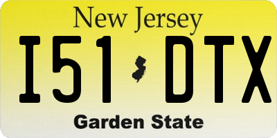 NJ license plate I51DTX