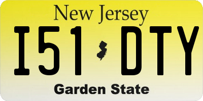 NJ license plate I51DTY