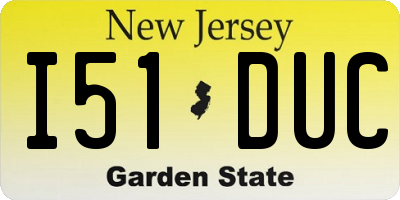 NJ license plate I51DUC