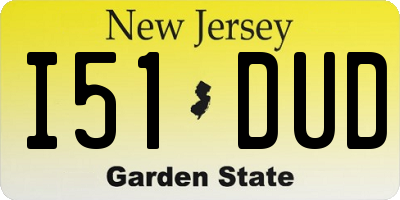 NJ license plate I51DUD