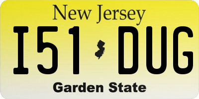 NJ license plate I51DUG