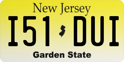 NJ license plate I51DUI