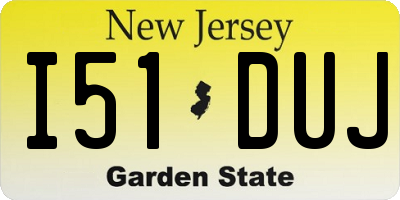 NJ license plate I51DUJ