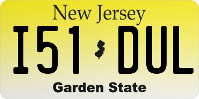 NJ license plate I51DUL