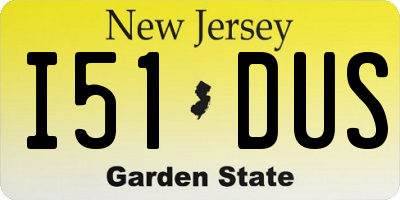 NJ license plate I51DUS