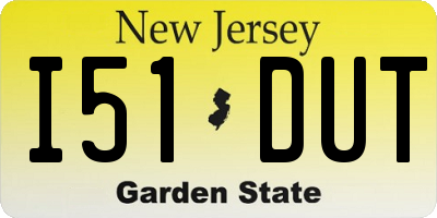 NJ license plate I51DUT