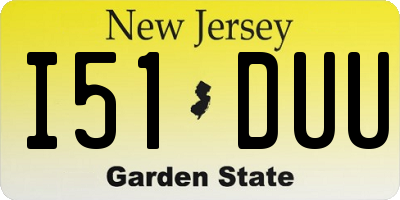 NJ license plate I51DUU