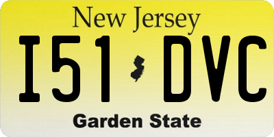 NJ license plate I51DVC
