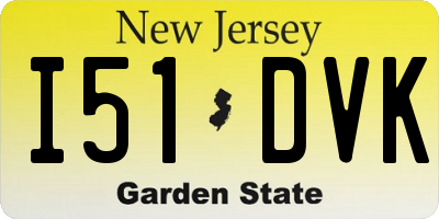 NJ license plate I51DVK