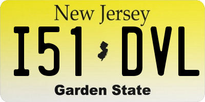 NJ license plate I51DVL
