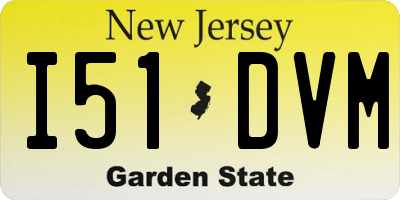 NJ license plate I51DVM