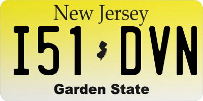 NJ license plate I51DVN