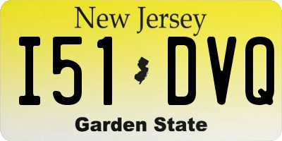 NJ license plate I51DVQ