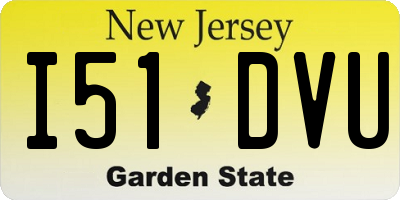 NJ license plate I51DVU