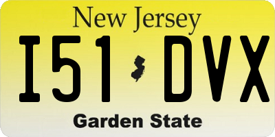 NJ license plate I51DVX