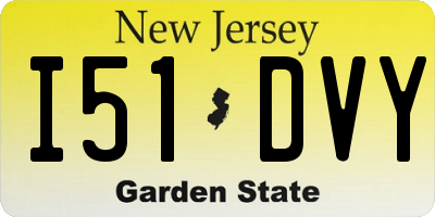 NJ license plate I51DVY