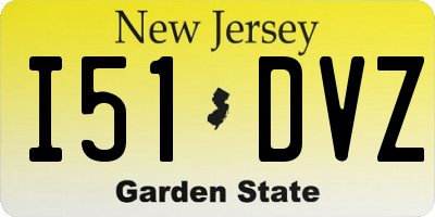 NJ license plate I51DVZ