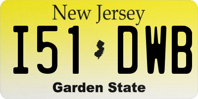 NJ license plate I51DWB