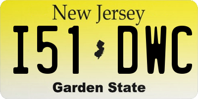 NJ license plate I51DWC