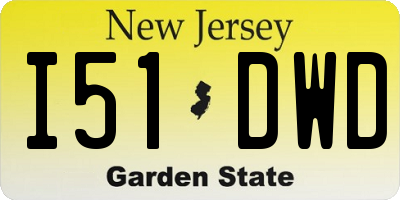 NJ license plate I51DWD