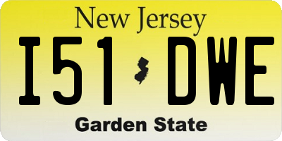 NJ license plate I51DWE