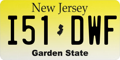 NJ license plate I51DWF