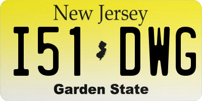 NJ license plate I51DWG