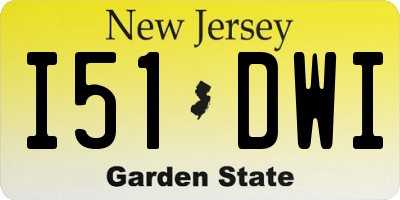 NJ license plate I51DWI