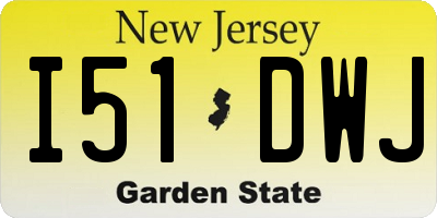 NJ license plate I51DWJ