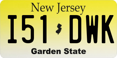 NJ license plate I51DWK