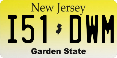 NJ license plate I51DWM