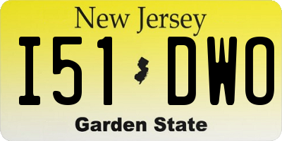 NJ license plate I51DWO