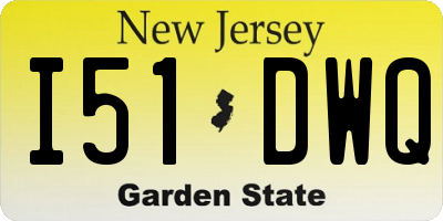 NJ license plate I51DWQ