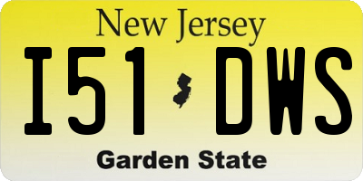 NJ license plate I51DWS