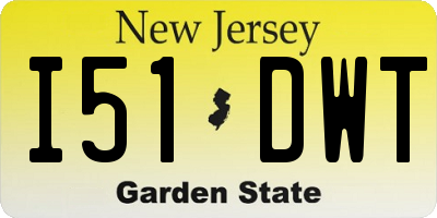 NJ license plate I51DWT