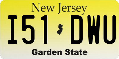 NJ license plate I51DWU